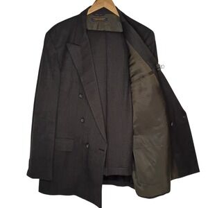 VTG Brooks Brothers Brooksgate Double-breasted Suit 44L Charcoal Gray 36x32 Pant